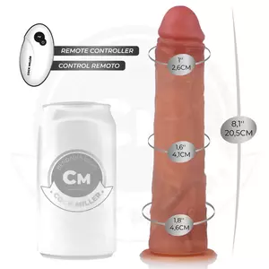 Dildo cock miller D-243371 — 20,5 cm, piesūce, vibrācija ar tālvadību