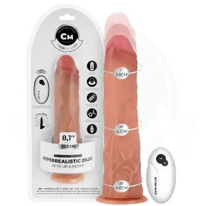 Dildos cock miller D-243372 — hiperreālistisks 20,5 cm ar piesūcekni un tālvadības stūmšanas funkciju