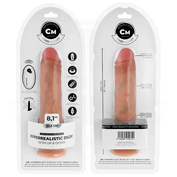 Dildos cock miller D-243372 — 20,5 cm, piesūcējs, tālvadība Photo 7