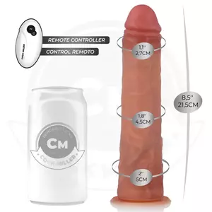 Realistisks dildos cock miller D-243373 — 21,5 cm, piesūcējkājs, vibrācija ar tālvadību