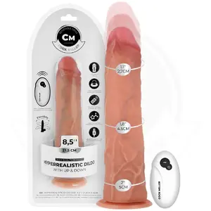Dildo cock miller D-243374 — hiperreālistisks 21,5 cm ar piesūcekni un tālvadāmu stumšanas funkciju
