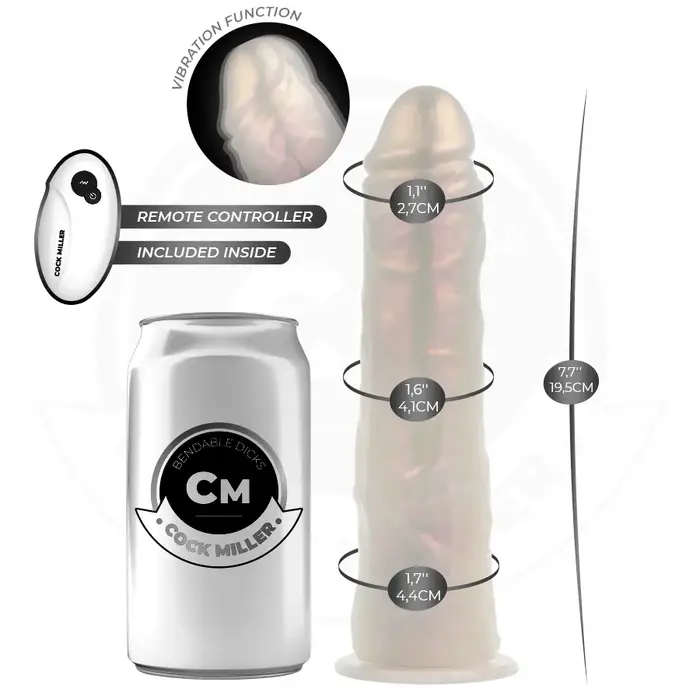 Dildo cock miller 19.5 cm — suction cup, remote Photo 3