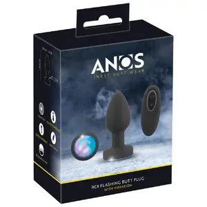Анальная пробка ANOS RC Flashing Butt Plug — силикон, перезаряжаемая, водонепроницаемая, длина 9 см, Ø макс. 3,5 см