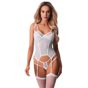 Apakšveļas komplekts OBSESSIVE Basque 2XL/3XL melns — dubultā karkasa krūzītes, regulējami siksniņi, 94% poliamīds
