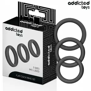 Plakanu silikona gredzenu komplekts — addicted toys D-242834, izturīgs elastīgs silikons, viegli