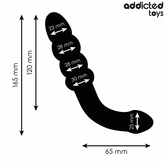 Anālais masāžieris addicted toys dubults silikons 16,5 cm Photo 4