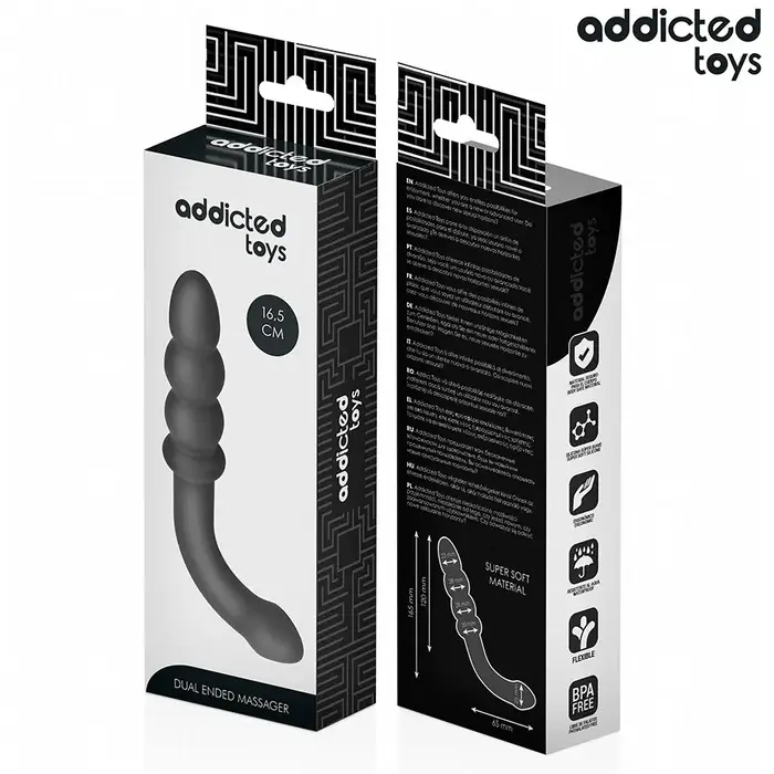 Anālais masāžieris addicted toys dubults silikons 16,5 cm Photo 6