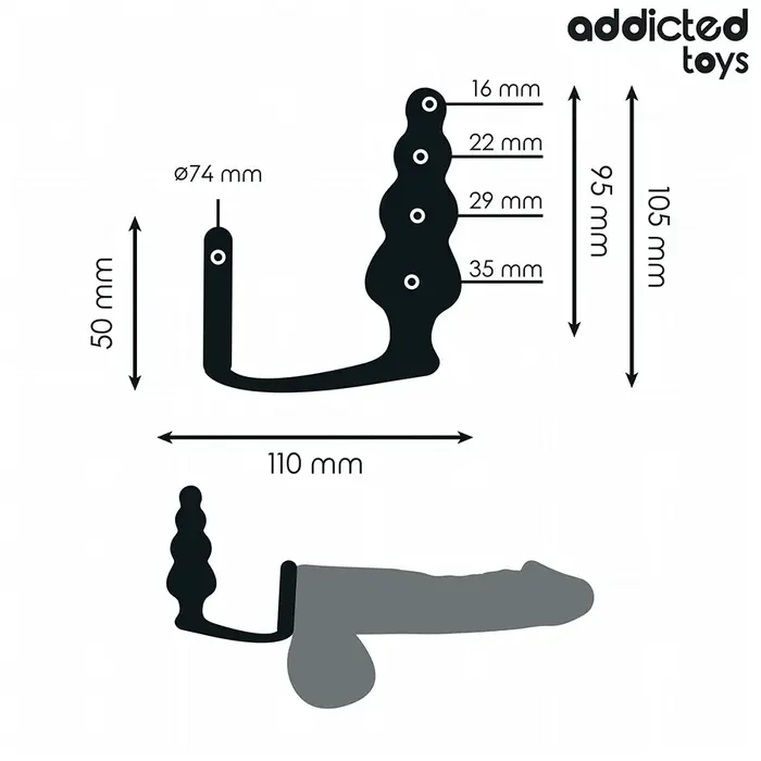 Anal plug addicted toys Model 5 — silicone, ergonomic ring Photo 4
