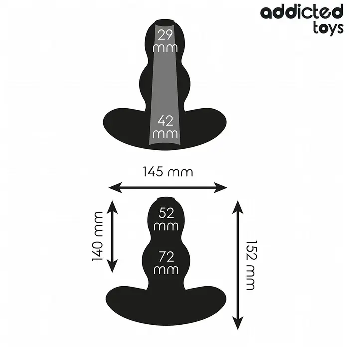 Anālā bumbiņa addicted toys dobumā silikona 15,2 cm Photo 4