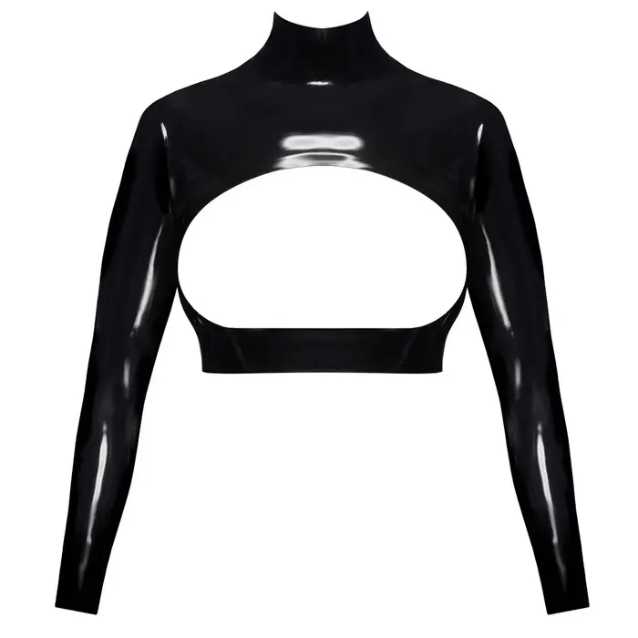 Late x latex shirt model M — unisex crop top Photo 5