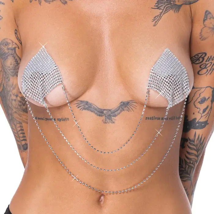 Cottelli Collection Nipple Stickers Square — Nipple Jewellery silver Photo 5