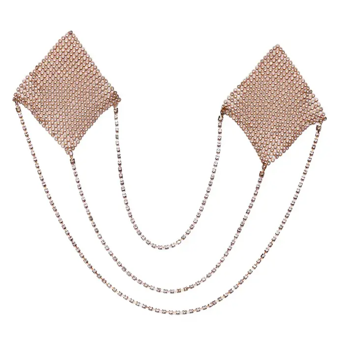 Nipple Stickers Square Cottelli Collection — zelta, 6,5×6,5 cm Photo 6