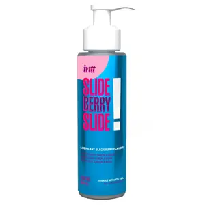 Water-based intimate lubricant intt Slide Berry Slide! 100 ml — blackberry flavor, pump dispenser, toy- and condom-safe