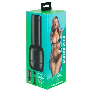 Masturbators Kiiroo Feel Agatha Vega — mīksta TPE iekšējā iela, reālistiska teksturēta iekškanāla, ergonomisks ABS korpuss, 22×8,4 cm, 800 g