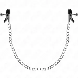 Зажимы для сосков KINK NIPPLE GRIP плоская цепочка серебристые, 34 см, регулируемое натяжение