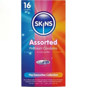 Презервативы SKINS Assorted Premium Pack 16 — набор из 16 премиум-презервативов (MPN D-244392)