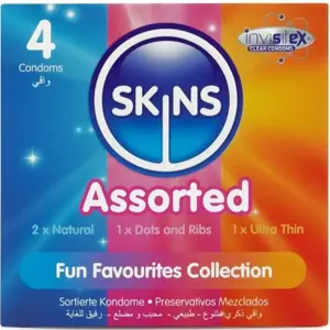 Condoms pack SKINS Assorted Premium Condoms Pack 4 — assorted premium condoms, 4 pieces