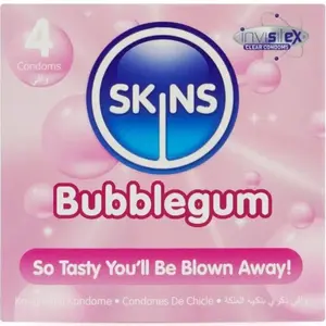 Презервативы SKINS Bubblegum Premium — ароматизированные презервативы, упаковка 4 шт.