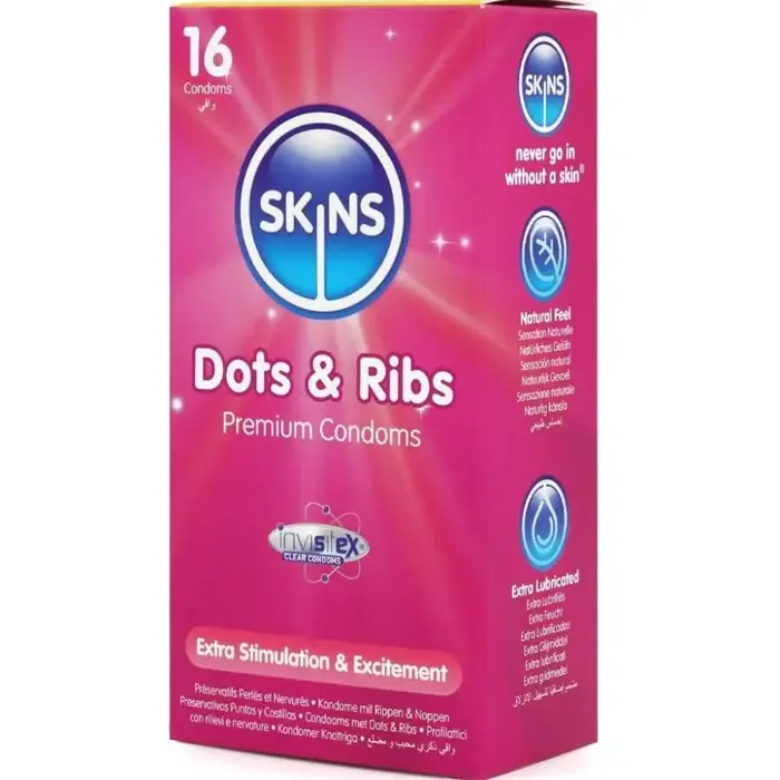 Condoms SKINS DOTS & RIBS Premium Pack 16 Photo 2