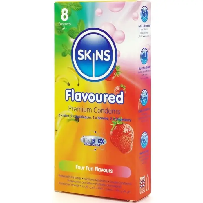 Condoms SKINS Multi Flavors Premium Pack 8 Photo 2