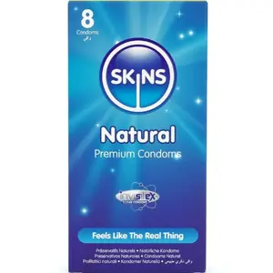Презервативы SKINS Natural Premium — ультратонкие латексные, упаковка 8 шт.