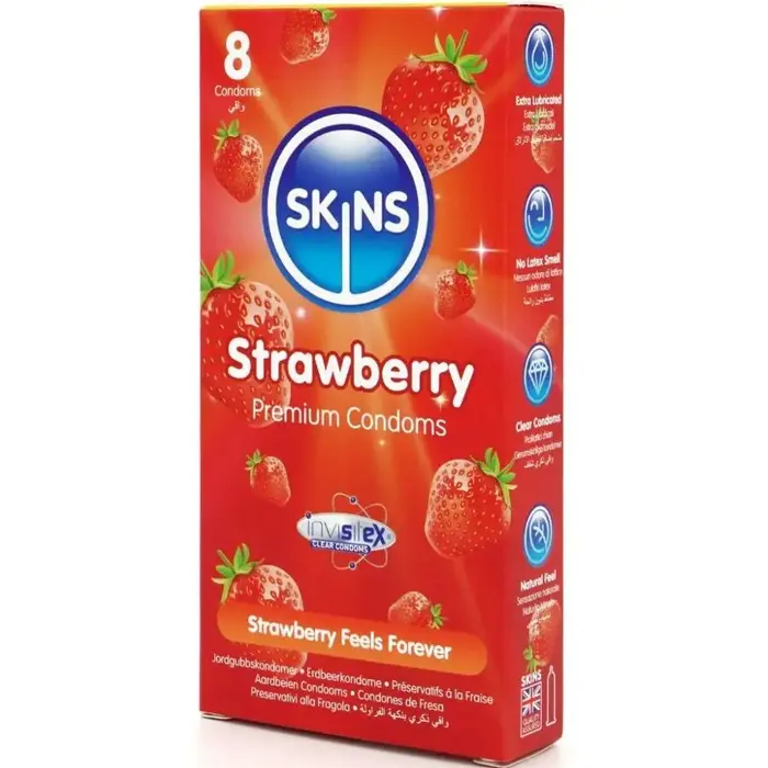 Презервативы SKINS Strawberry Premium — 8 шт. Photo 2