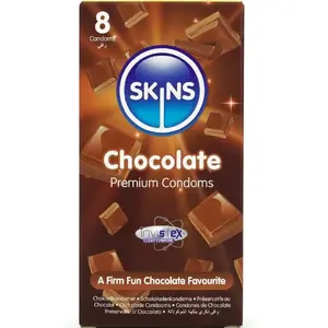 Презервативы SKINS Chocolate Premium — ароматизированные, упаковка 8 шт.