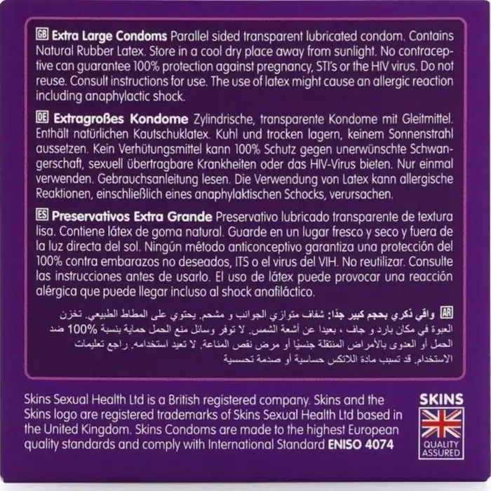 Condoms SKINS Extra Large Premium — 4 pack Photo 4