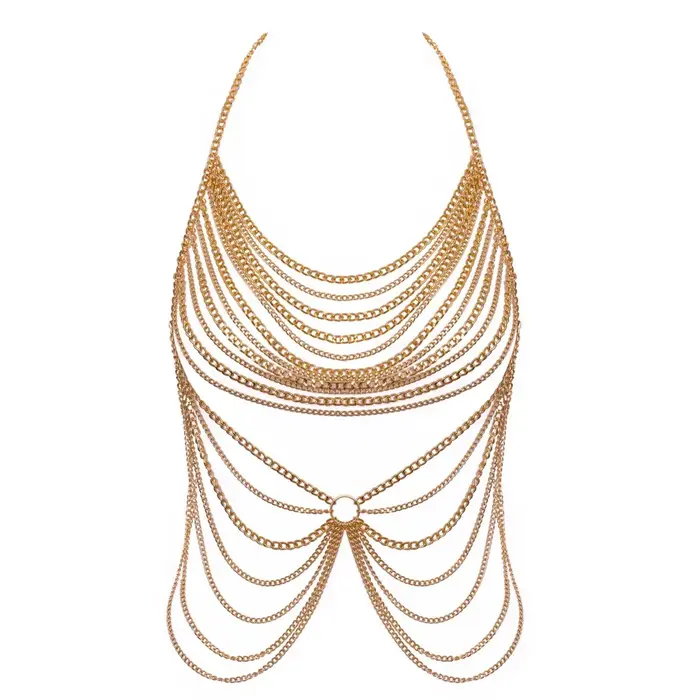Цепочка для тела Cottelli Collection регулируемая золотистая Photo 7