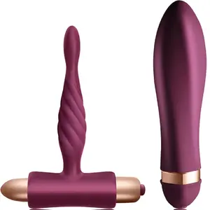Toy set CLIMAXIMUM DARE KIT — twisted vibrator and beginner anal plug, body-safe materials