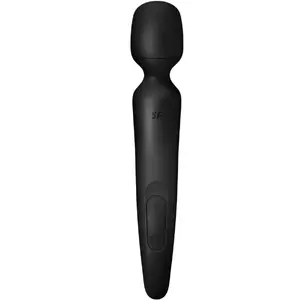 Vibrējošs nūjas massazeris SATISFYER Wand Erland — rokas vibrācijas massazeris, melns