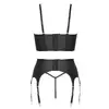 Apakšveļas komplekts Cottelli Collection Top Set rhinestone zip Photo 7