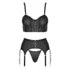 Apakšveļas komplekts Cottelli Collection Top Set rhinestone zip Photo 6