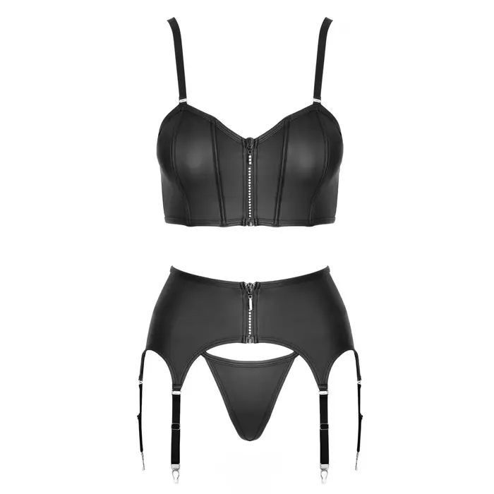 Lingerie set Cottelli Collection Top Set rhinestone zip Photo 6