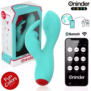 Divu darbību G-spot un klitora vibrators ONINDER CUTE LOVE BUNNY ar aplikāciju, ūdensizturīgs