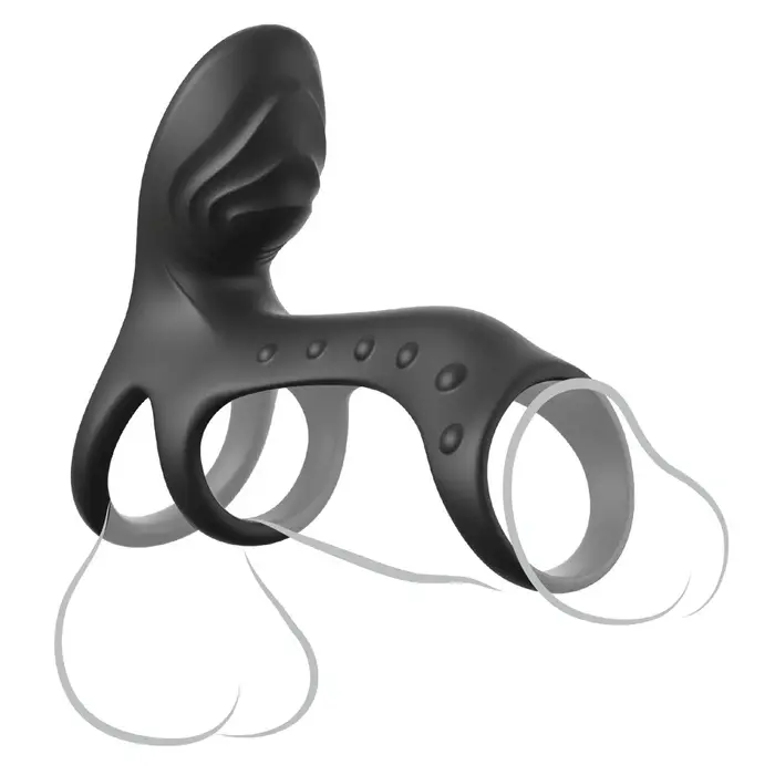 fantasy c-ringz Couples Cage Pro Black — silicone penis sleeve Photo 5