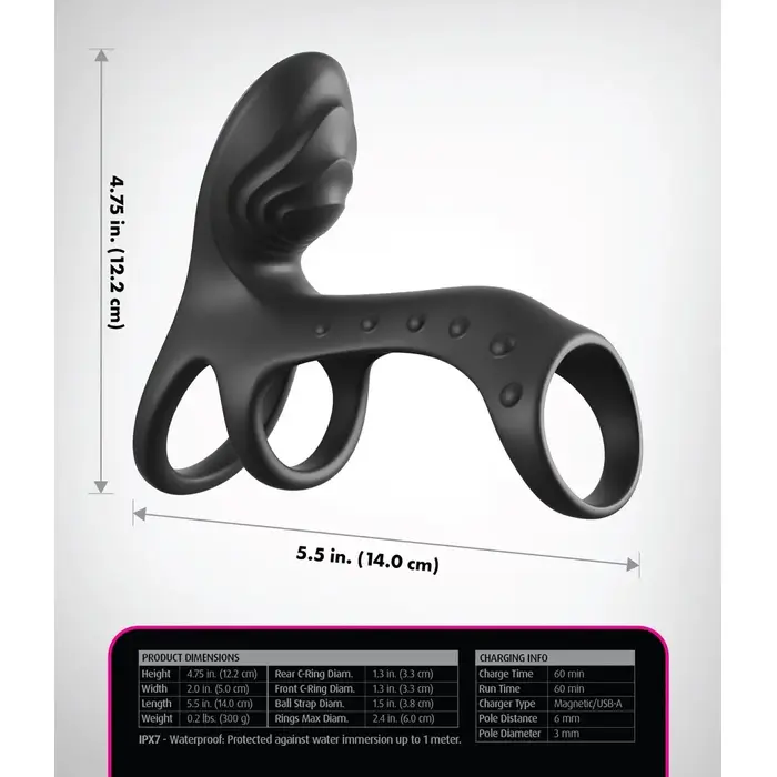 fantasy c-ringz Couples Cage Pro Black — silicone penis sleeve Photo 6