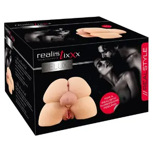 Masturbator RealistixXx Deluxe Double Tors – dual-channel lifelike torso, Natureskin TPE, 31.5×29×24 cm, insertion depth 17 cm