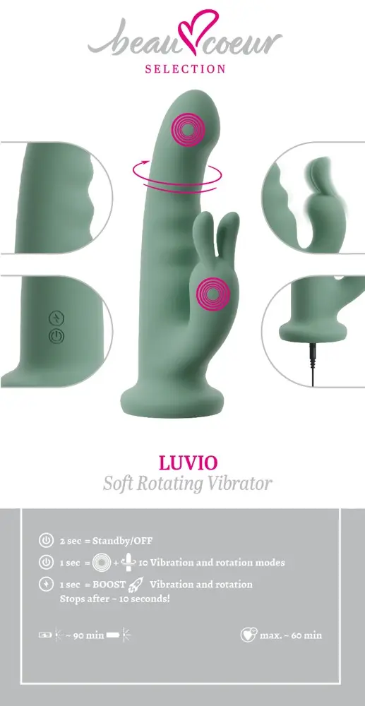 beau coeur Luvio Rotating Soft trusīša vibrators Photo 16