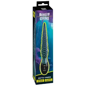 Vibrator Beasty Cocks Octo Vibes — silicone rechargeable waterproof, 9 vibration modes, LED display