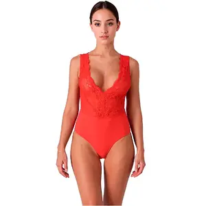 Bodysuit PASSION Evalie — fitted intimate wear in red, size S/M