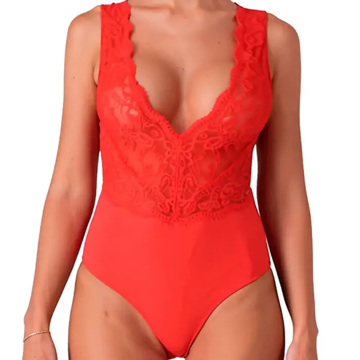 Боди PASSION Evalie — красное S/M Photo 2