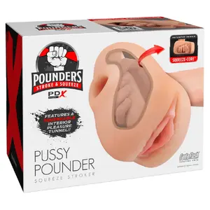 Мастурбатор Pipedream PDXP Pussy Pounder Squeeze Stroker — сжимаемый реалистичный стимулятор, TPE, 18×12.6×9.7 см, глубина введения 17 см