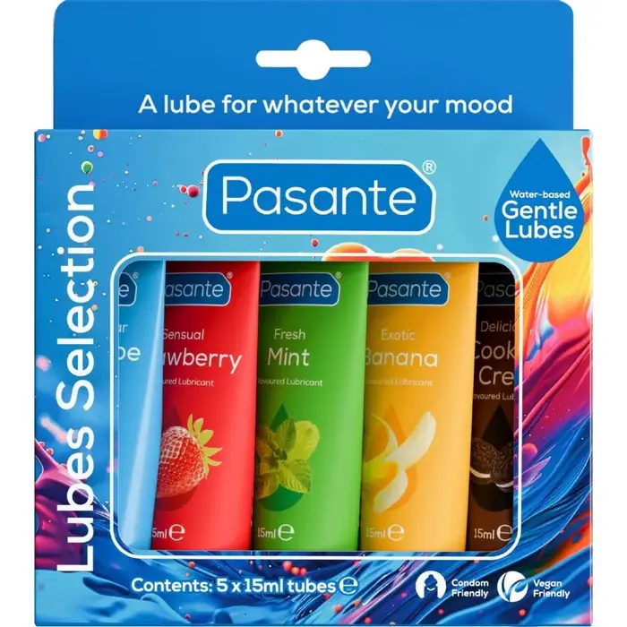 PASANTE Pack Assorted Flavor Lubricants 5 x 15 ml Photo 2