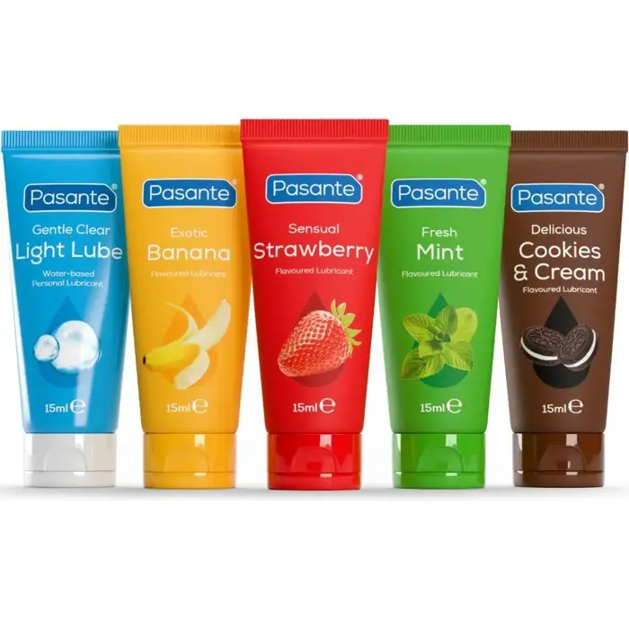 PASANTE Pack Assorted Flavor Lubricants 5 x 15 ml Photo 3