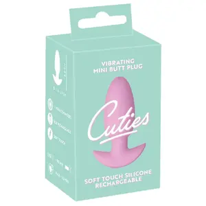 Anal plug Cuties Vibrating Plug Rose — rechargeable silicone plug, total length 8 cm, insertion 6 cm, Ø max 2.7 cm