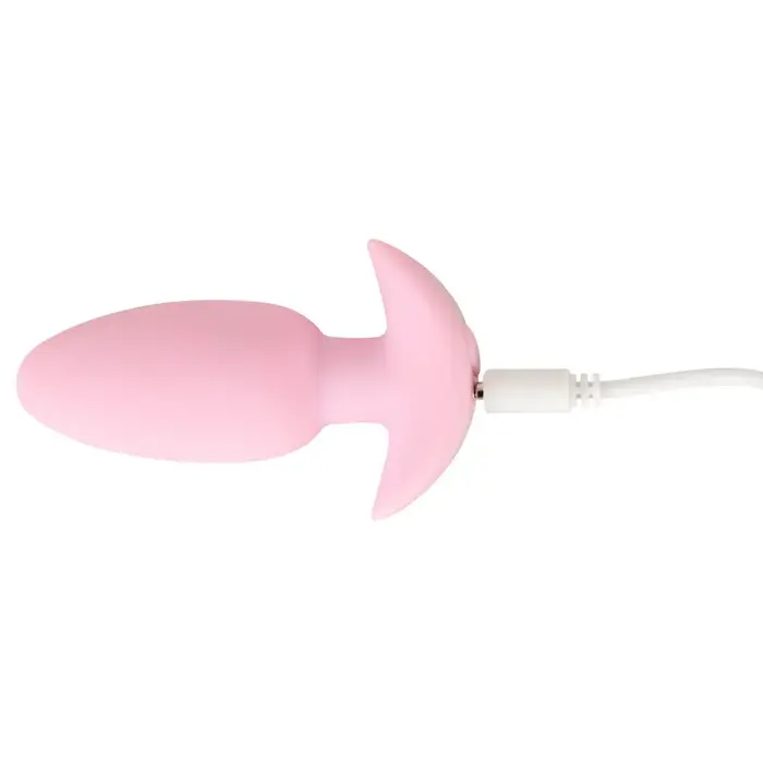 Anālā eņģelīte Cuties Vibrating Plug Rose — 8 cm, uzlādējama Photo 9