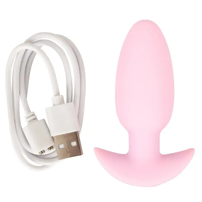 Anālā eņģelīte Cuties Vibrating Plug Rose — 8 cm, uzlādējama Photo 10