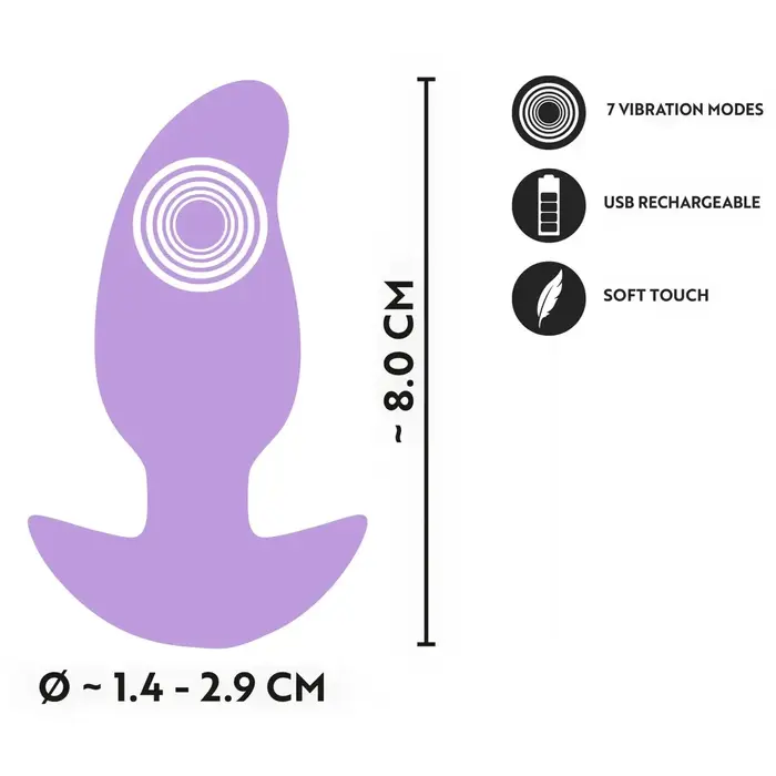 Anal plug Cuties Vibrating Plug Purple — 8 cm Photo 11