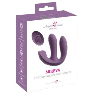 Vibrators beau cœur Mireva RC Triple — trīskāršas stimulācijas kompakts masieris, silikons, uzlādējams, 12,2 cm